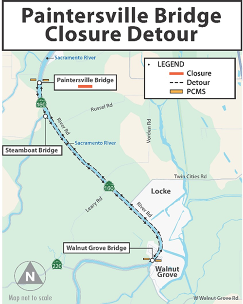 Paintersville Bridge Scheduled for Temporary Closure map