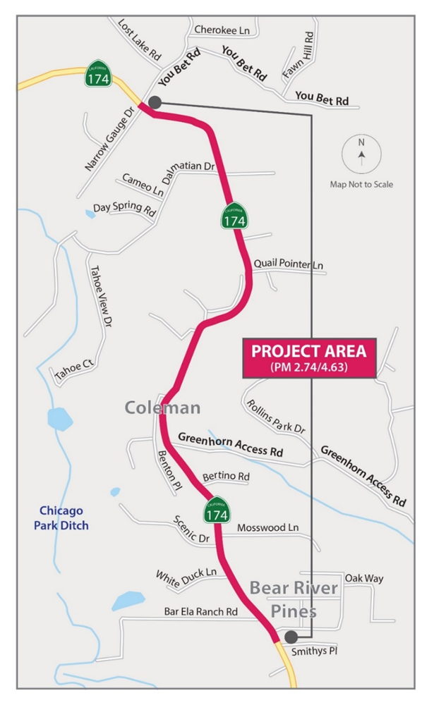 Map of SR-174 Safety Improvement Project