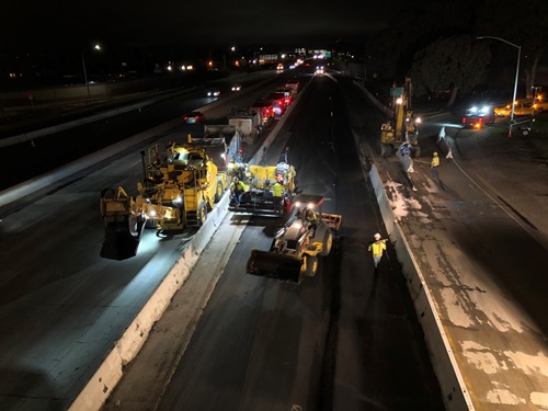 101 Express night paving