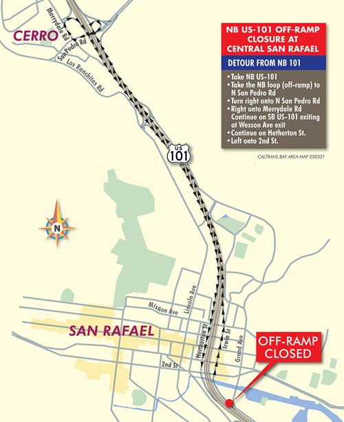 2021-03-03 San Rafael Detour Map 1