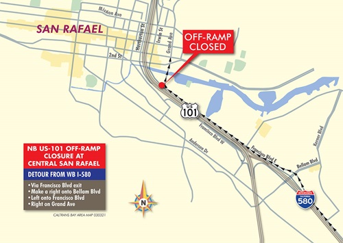 2021-03-03 San Rafael Detour Map 2