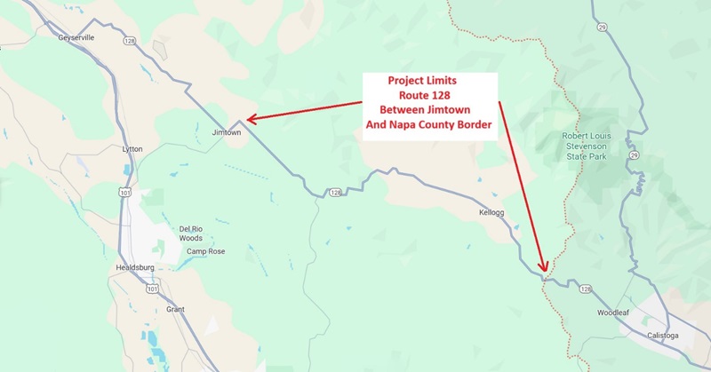 Route 128 Paving Map