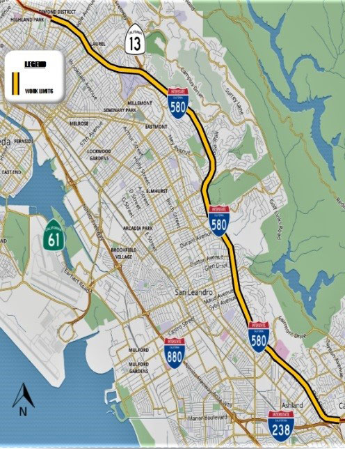 580 Westbound Eastbound Project Map