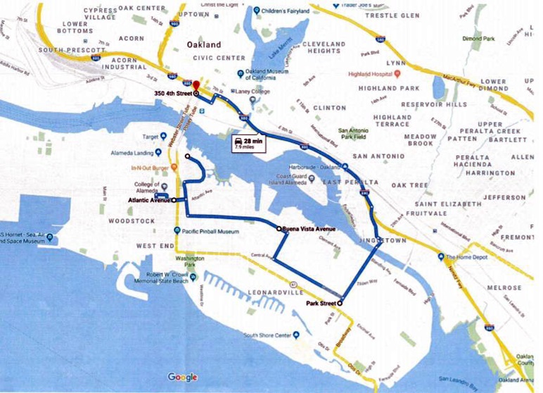 Alameda to Oakland – Marina Village Parkway Shopping Center Alameda