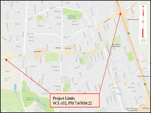 Map of 152 construction area