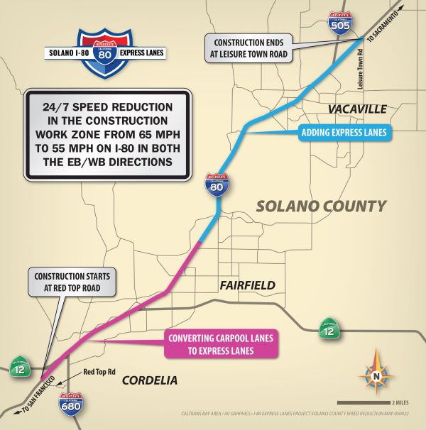 Map showing the area of the I-80 Corridor Maximum Enforcement Campaign beginning September 12, 2022.