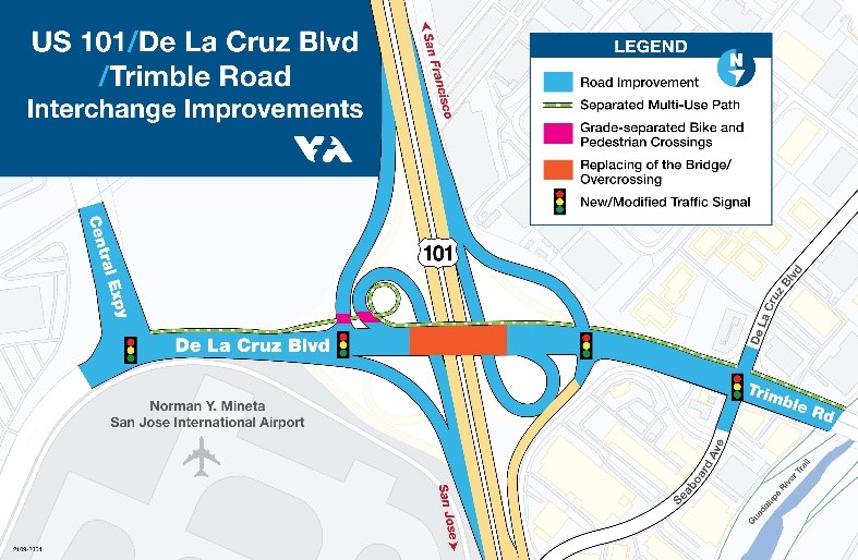 Overnight Closure of Interstate 101at De La Cruz Blvd Trimble Road