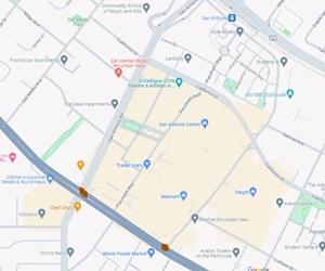 Map showing the location of eastbound State Route 82 (SR 82) El Camino Real, between San Antonio Rd and Sherwood Ave in Los Altos, Santa Clara County.