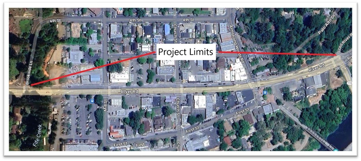 Map location of State Route 116 Pedestrian Upgrade Project in Guerneville