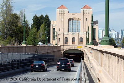 Photograph of the entrance to the Posey Tube in Alameda.