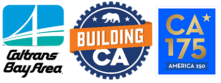 District 4 Caltrans Logo, Building California Logo and 175 years of California Dreaming Logo 