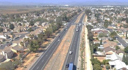 Aerial photo of State Route 12 in Solano County, California.