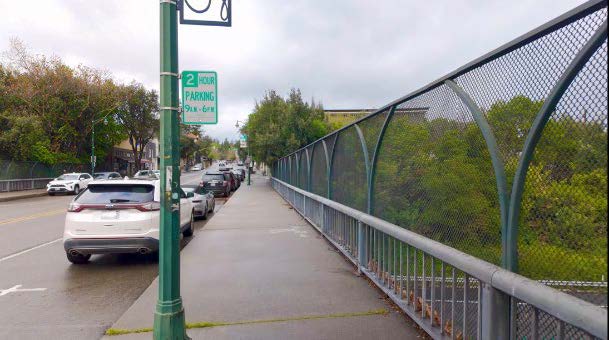 Cars parked on State Route 17, at the Main Street Overcrossing where overnight lane closures will take place in Los Gatos.