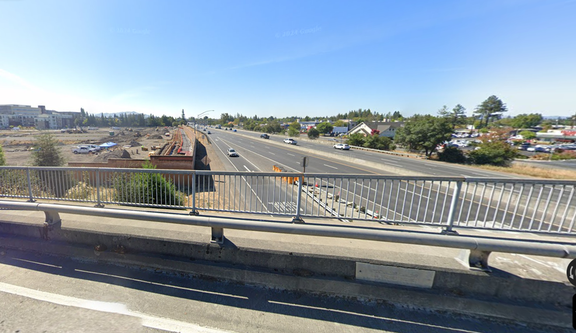 Overpass off of Hwy 101 where tubular and banister bridge railings will be replaced, the bridge railings on Mendocino Avenue is part of a larger project to replace bridge railing on Highway 101 overpasses .