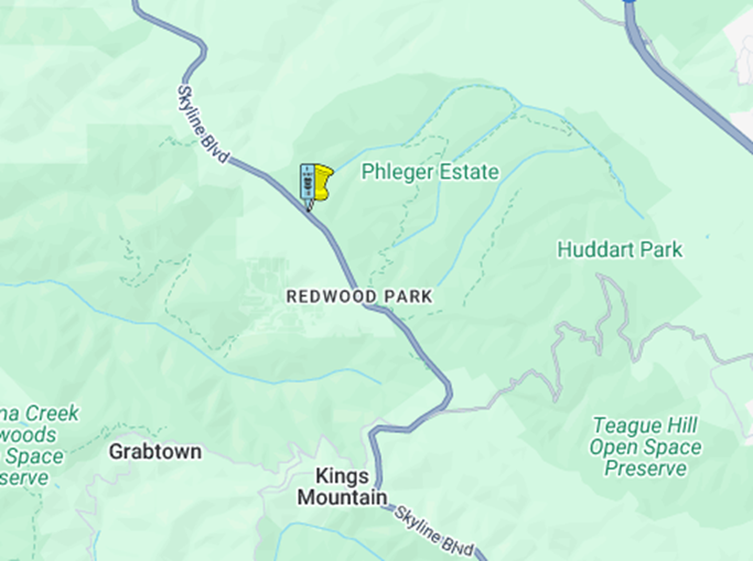 Map location where boulder removal at Clouds Rest Vista Point and on SR-84 near Sky Londa and vegetation work on SR-35.