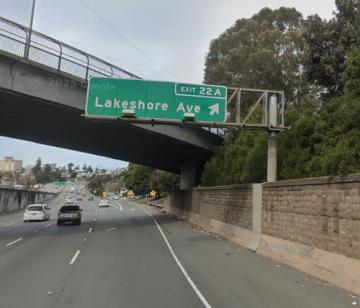 Westbound Interstate 580 Lakeshore Ave Off-Ramp Closure on June,19.