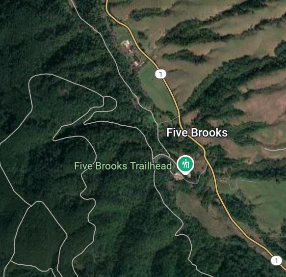 Map where one-way traffic control on SR-1 in the Five Brooks area as part of the Capital Preventive Maintenance Project in Marin County