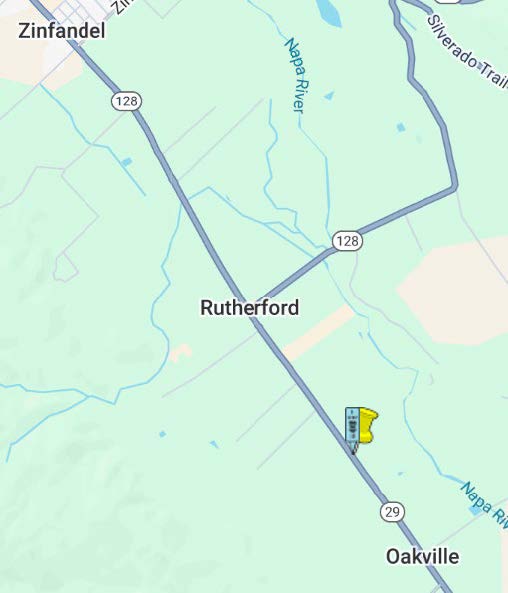 Map of traffic shift on Northbound, Southbound State Route 29 (SR-29) for sinkhole, culvert work in between Rutherford, Oakville in Napa County