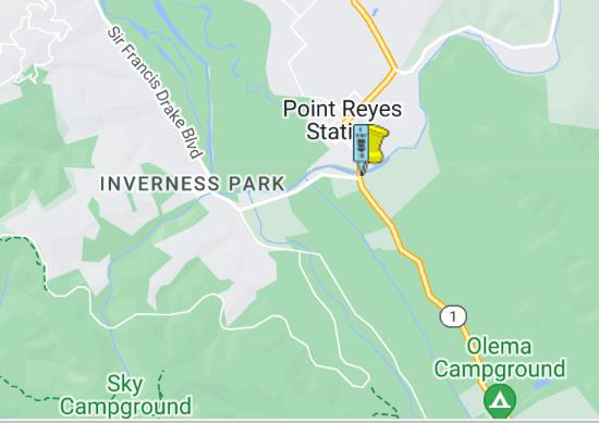 Map of where traffic  impacts for Lagunitas Creek Bridge Replacement Project on State Route 1 (SR-1) in Marin County due to PG&E Pole Relocation.