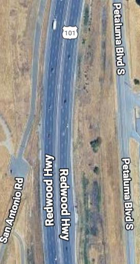 Map of ramp and lane closures on Northbound, Southbound US-101 as Part of Marin Sonoma Narrows B7 Project in Marin County.