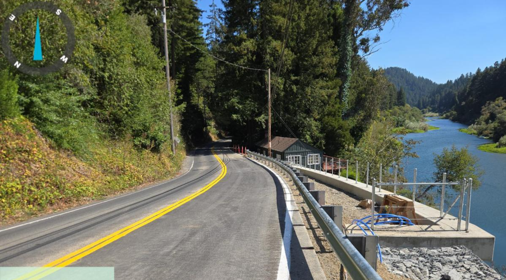 State Route 116 (SR 116) near Duncan Road in Monte Rio, Sonoma County.