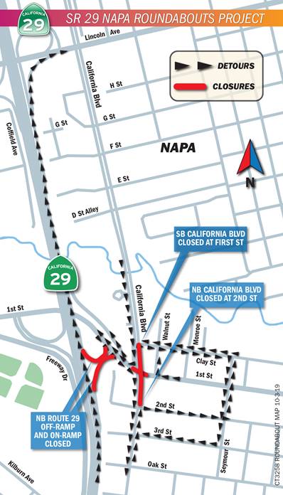 Napa-Street Closures and Detours Effective 10-10-19