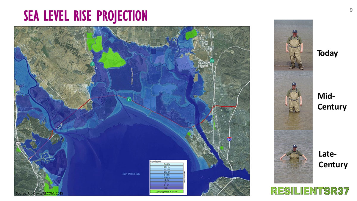 37 sea level rise projection map