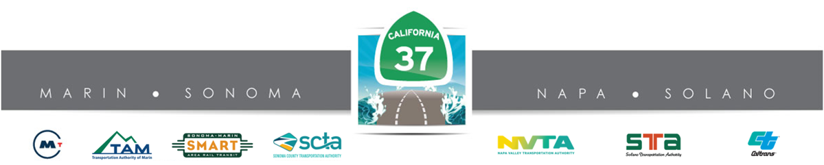 State Route 37 Header Image with logos for partnering agencies.