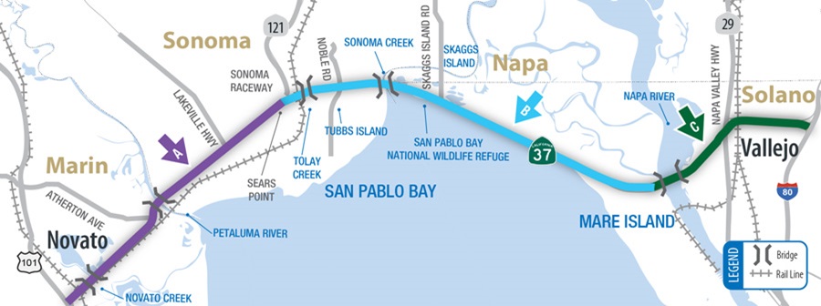 Highway 37 project segment map