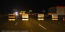 Photo of the paving work on southbound Interstate 680 in Alameda County on November 3, 2023.