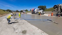 Caltrans works to replace the roadway surface on southbound I-680 in Alameda County on April 27, 2024.