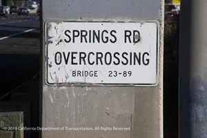 springs road overcrossing sign