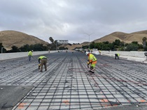 Caltrans installs rebar as part of the Interstate 680 and State Route 238 Separation Bridge Rehabilitation Project on July 26, 2025.