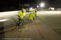 Caltrans works on Southbound 680 as part of the Interstate 680 and State Route 238 Separation Bridge Rehabilitation Project on the weekend of July 25, 2025.