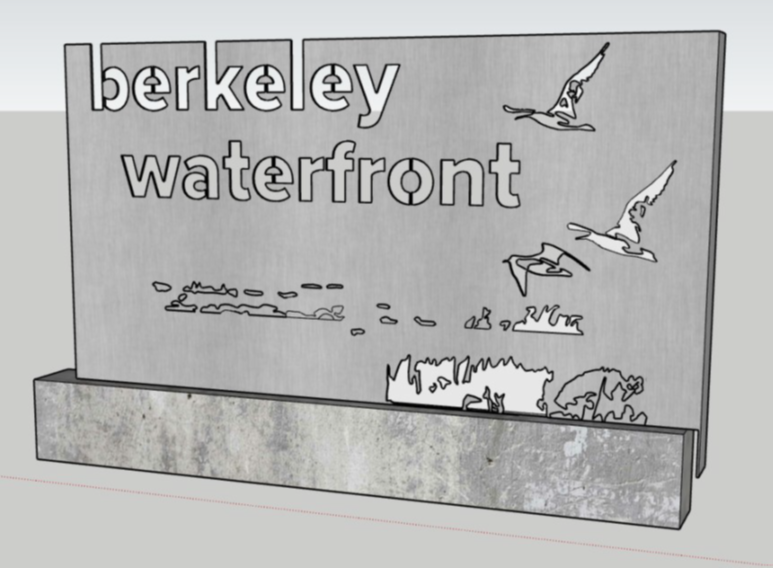 Image showing a rendering of a new sign for the Berkeley Waterfront.