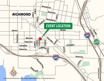 Map showing the event location for the Richmond Communities Clean Collaborative local grant project.