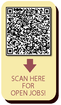QR code that links to Cal Careers website with a list of open Department of Transportation positions in Alameda County.