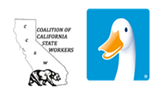 Two logos side-by-side for the Coalition of California State Workers and AFLAC.
