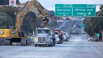 Photograph of work being done for the repaving project on Interstate 80 in Contra Costa County. Taken on the morning of September 2, 2023.