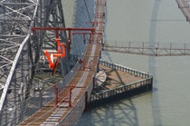 Construction of the westbound span of the Carquinez Bridge.