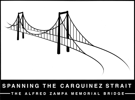 Logo image with sketch of the Alfred Zampa Memorial Bridge and the title 