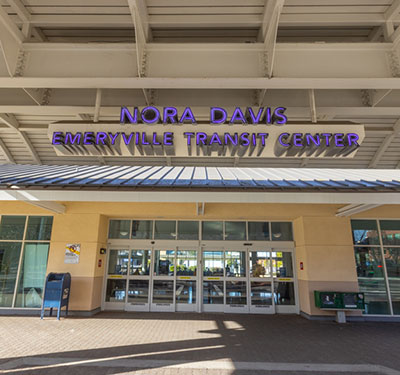 A photo of the Emeryville Amtrak Station.