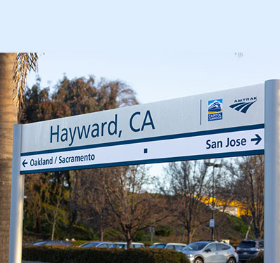 Hayward Amtrak Train Station Sign