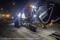 Heavy equipment is used to remove the roadway surface on the Alfred Zampa Memorial (Carquinez) Bridge on the night of August 21, 2026.