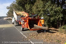 Caltrans maintenance workers perform vegetation management work on westbound Interstate 80 in Vallejo on August 23, 2026.