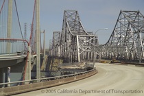 The approach to the eastern span of the Carquinez Bridge.