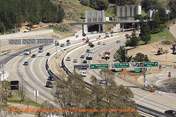 Photograph of the western end of the Caldecott Tunnel on State Route 24 in Alameda County.
