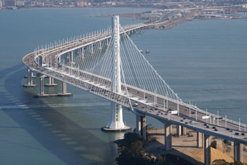 Photograph of the eastern span of the San Francisco - Oakland Bay Bridge.