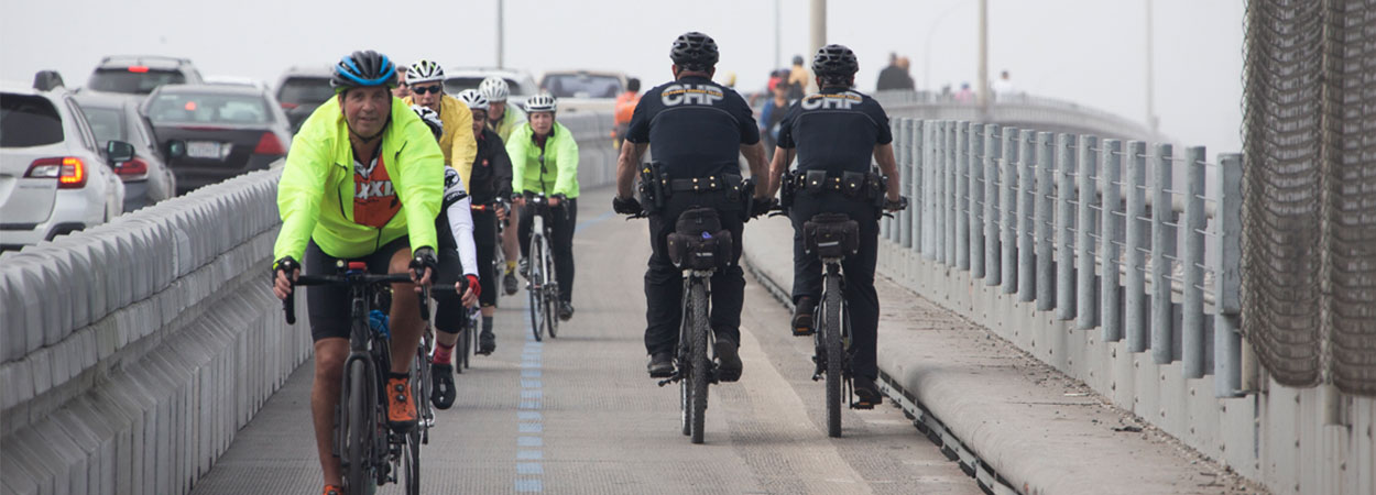 Bicyclists on Richmond - San Rafael Bridge Bike path 