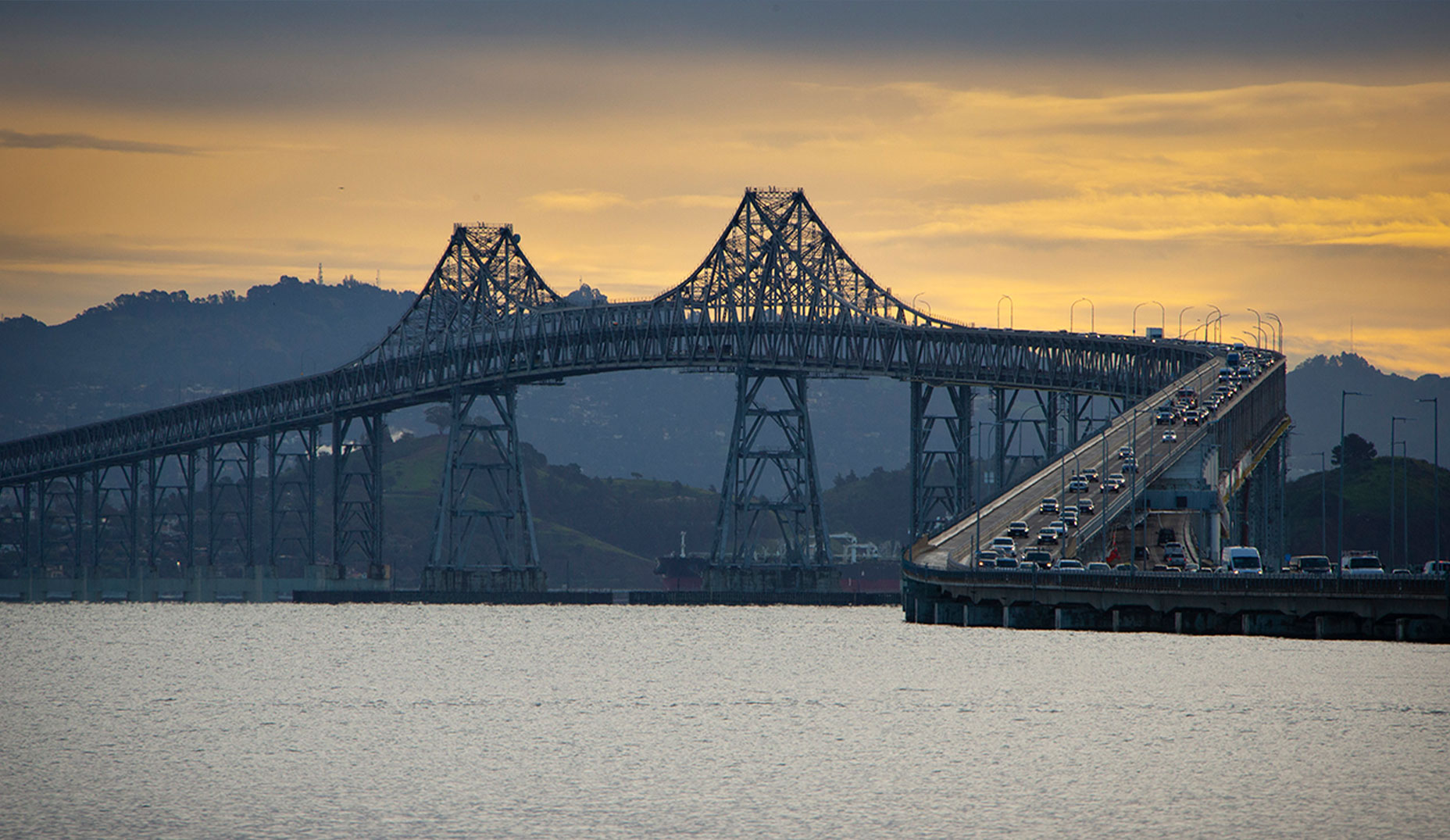 Richmond - San Rafael Bridge at sunset.